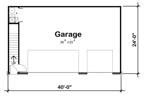 Floor Plan - Main Floor for Traditional House Plan #20-2310 - 1 bed, 1 bath