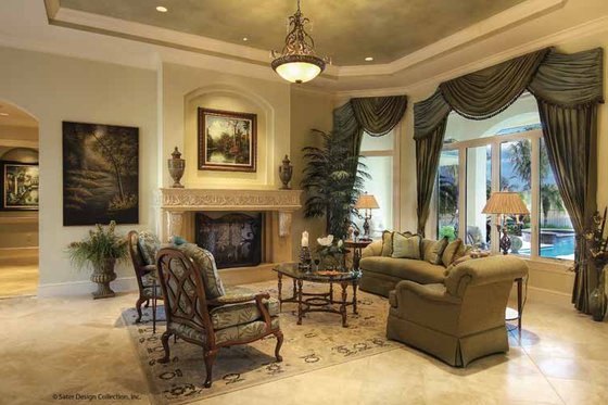 Interior - Family Room for Mediterranean House Plan #930-421 - 4 bed, 4 bath