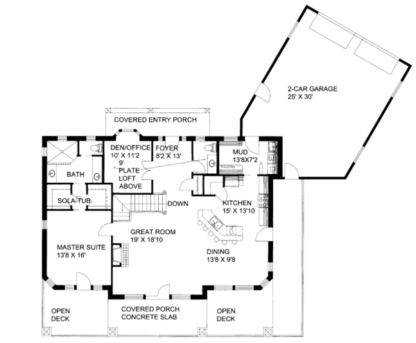 Bungalow Floor Plan - Main Floor Plan #117-647