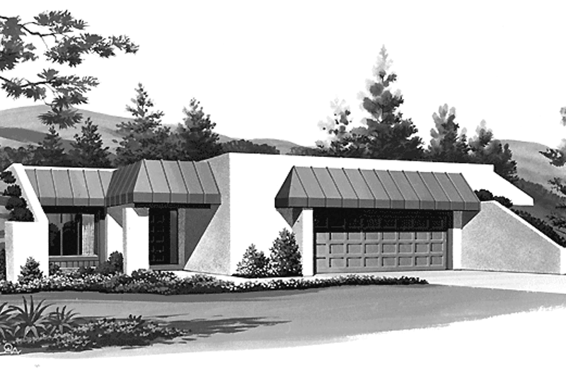 Architectural House Design - Contemporary Exterior - Front Elevation Plan #72-758
