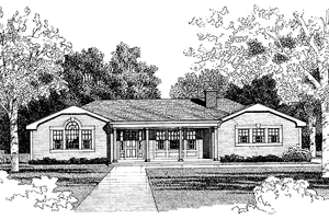 Architectural House Design - Exterior - Front Elevation for Country House Plan #456-41 - 3 bed, 2 bath