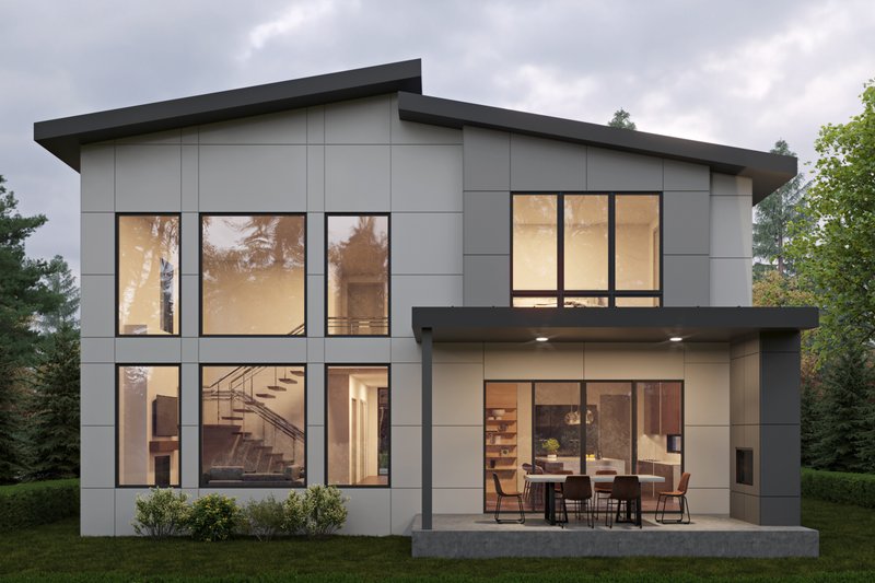 House Plan Design - Exterior - Rear Elevation for Contemporary House Plan #1066-281 - 5 bed, 3 bath
