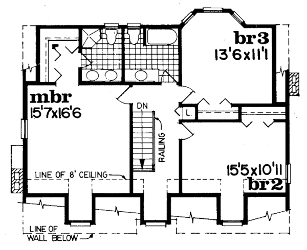 House Plan Design - Colonial Floor Plan - Upper Floor Plan #47-710