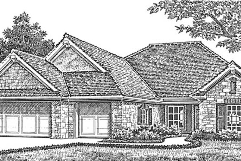 House Blueprint - Exterior - Front Elevation 4 for Traditional House Plan #310-1262 - 3 bed, 2 bath