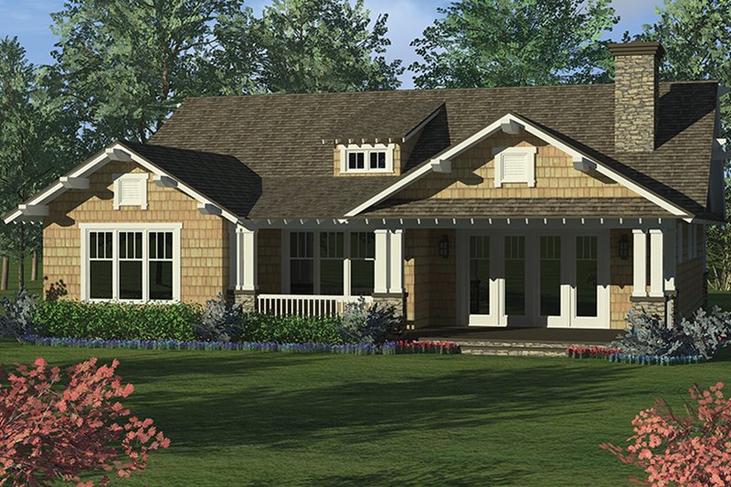 Architectural House Design - Exterior - Rear Elevation for Craftsman House Plan #453-623 - 3 bed, 3 bath