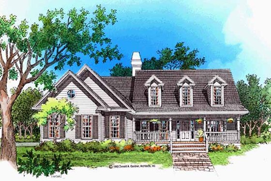 Exterior - Front Elevation 3 for Country House Plan #929-154 - 3 bed, 2.5 bath