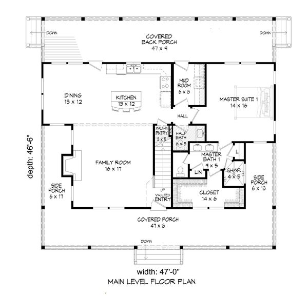 Home Plan - Country Floor Plan - Main Floor Plan #932-43