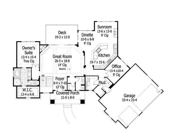 House Plan Design - European Floor Plan - Main Floor Plan #51-1124