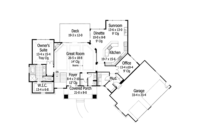 Dream House Plan - Floor Plan - Main Floor for European House Plan #51-1124 - 4 bed, 3.5 bath