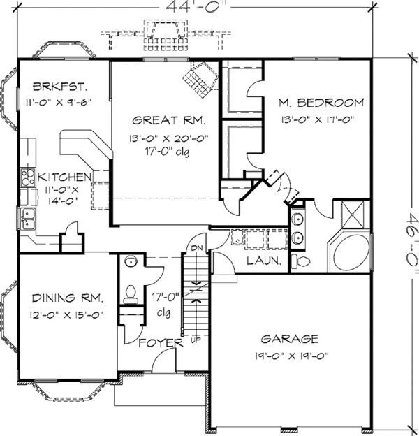 Dream House Plan - Colonial Floor Plan - Main Floor Plan #320-1435