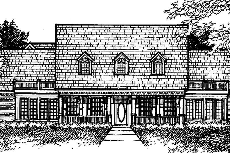 Dream House Plan - Country Exterior - Front Elevation Plan #320-1420