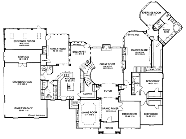 House Blueprint - Mediterranean Floor Plan - Main Floor Plan #952-74