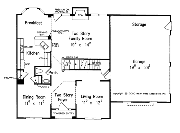 Home Plan - Colonial Floor Plan - Main Floor Plan #927-470