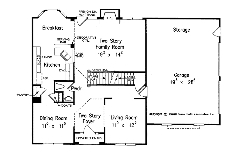 Home Plan - Floor Plan - Main Floor for Colonial House Plan #927-470 - 4 bed, 2.5 bath