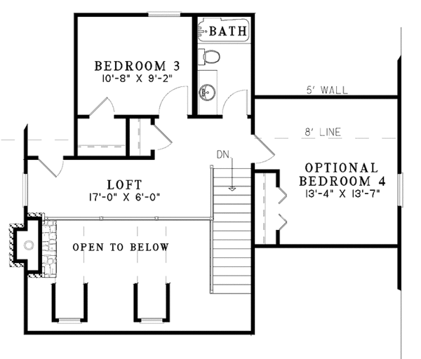 Dream House Plan - Mediterranean Floor Plan - Upper Floor Plan #17-3299