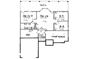Floor Plan - Lower Floor for European House Plan #308-110 - 5 bed, 3 bath