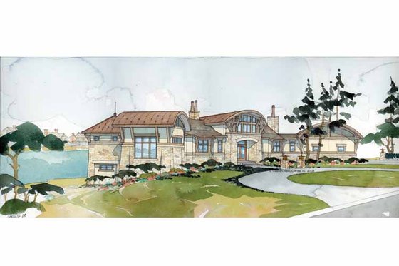 Exterior - Front Elevation 3 for Contemporary House Plan #928-67 - 4 bed, 4 bath