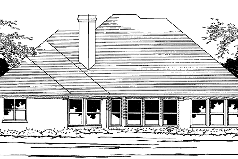 Home Plan - Exterior - Rear Elevation for Ranch House Plan #472-241 - 4 bed, 3.5 bath