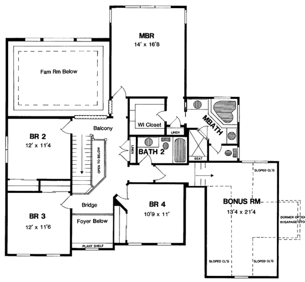 House Design - Colonial Floor Plan - Upper Floor Plan #316-192