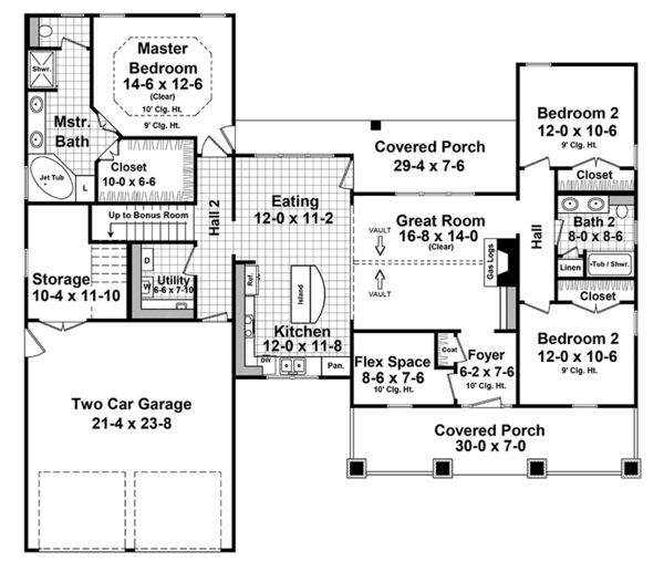 Dream House Plan - Ranch Floor Plan - Main Floor Plan #21-440