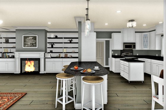 Interior - Family Room 1 for Traditional House Plan #44-236 - 3 bed, 2 bath