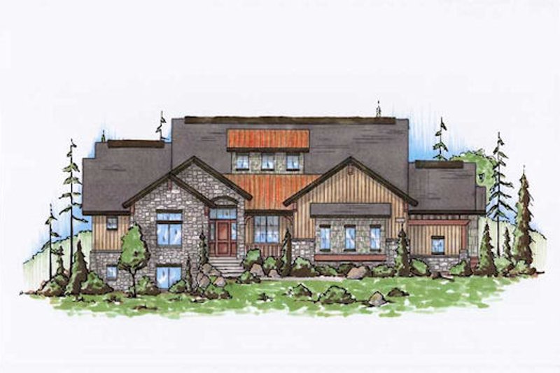 Country Style House Plan - 5 Beds 6 Baths 5127 Sq/Ft Plan #5-311