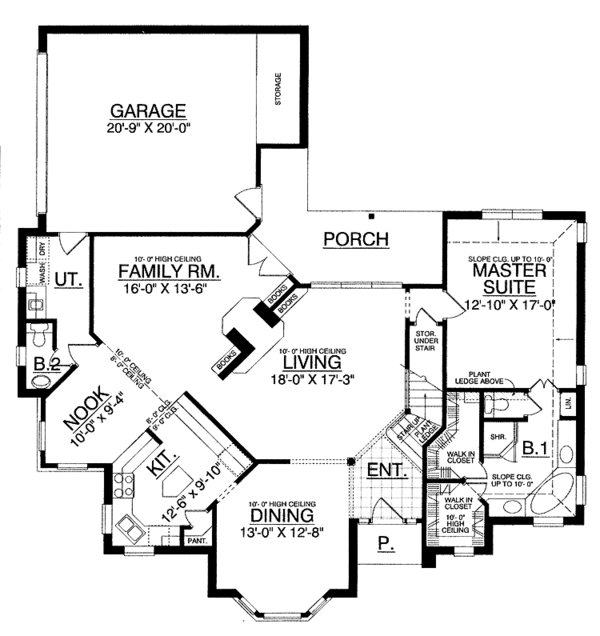 House Plan Design - Country Floor Plan - Main Floor Plan #40-476