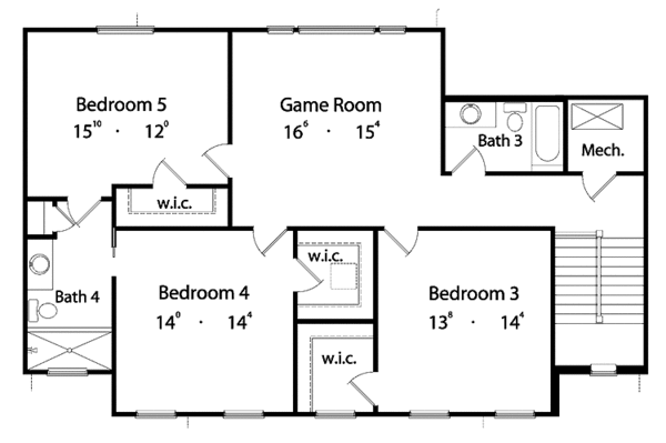 Home Plan - Classical Floor Plan - Upper Floor Plan #417-759