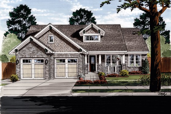 Exterior - Front Elevation 3 for Craftsman House Plan #46-836 - 3 bed, 2 bath