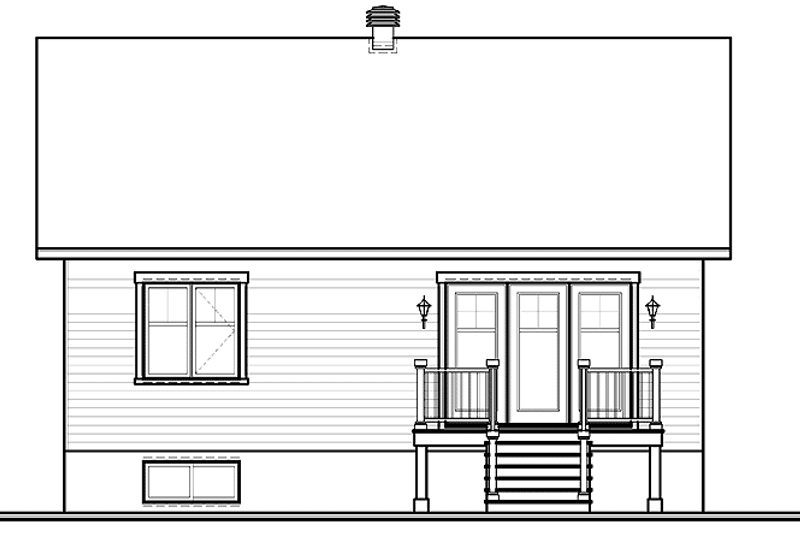Home Plan - Exterior - Rear Elevation for Country House Plan #23-2375 - 2 bed, 1 bath