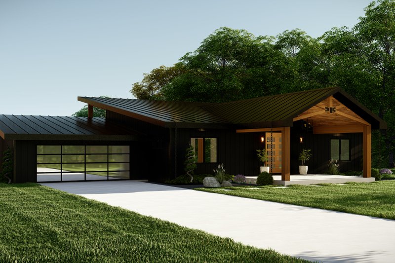 Dream House Plan - Exterior - Front Elevation 5 for Modern House Plan #1064-280 - 2 bed, 2 bath
