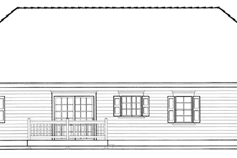 Home Plan - Exterior - Rear Elevation for Country House Plan #1037-3 - 2 bed, 1 bath