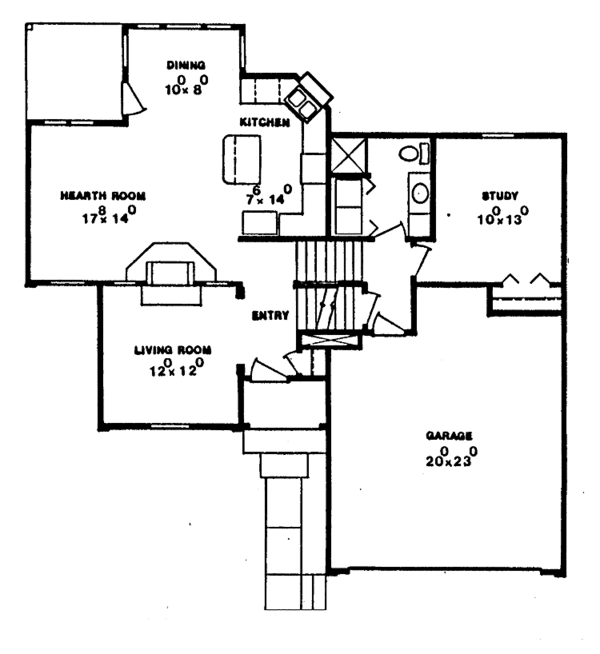 Dream House Plan - Traditional Floor Plan - Main Floor Plan #405-239