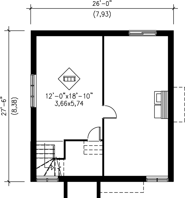 Traditional Floor Plan - Lower Floor Plan #25-192