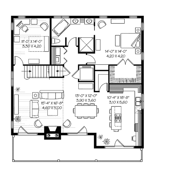 Architectural House Design - European Floor Plan - Main Floor Plan #23-2423