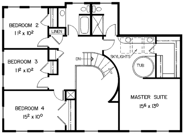 House Design - Colonial Floor Plan - Upper Floor Plan #60-994