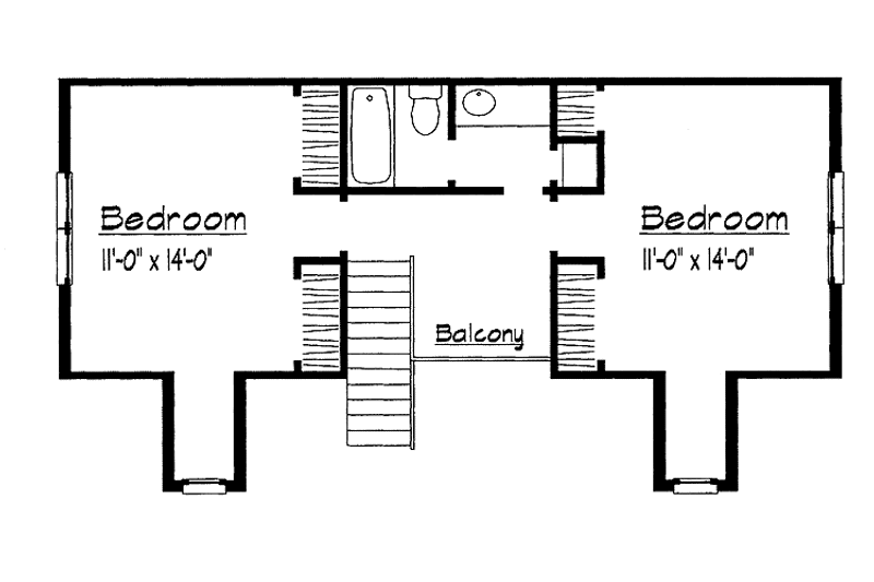 Home Plan - Floor Plan - Upper Floor for Colonial House Plan #1051-18 - 3 bed, 2.5 bath