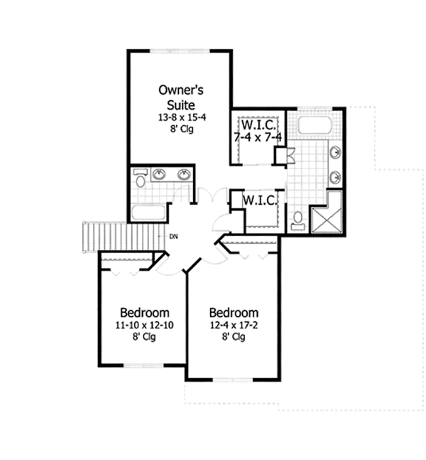 Architectural House Design - Traditional Floor Plan - Upper Floor Plan #51-1127