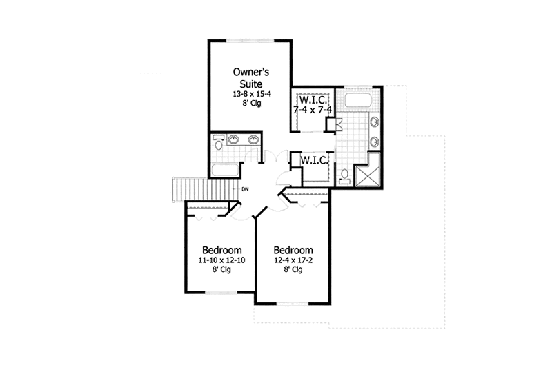 Dream House Plan - Floor Plan - Upper Floor for Traditional House Plan #51-1127 - 3 bed, 2.5 bath