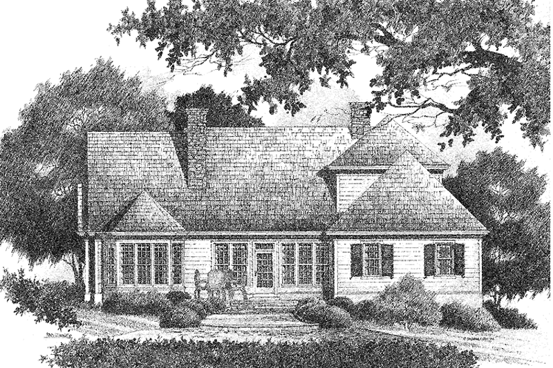 House Blueprint - Exterior - Rear Elevation for Country House Plan #429-100 - 3 bed, 2.5 bath