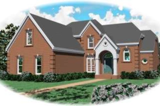 Exterior - Front Elevation for European House Plan #81-1123 - 3 bed, 2.5 bath