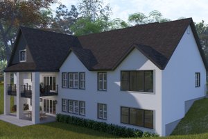 Exterior - Rear Elevation 1 for European House Plan #1060-293 - 5 bed, 3.5 bath