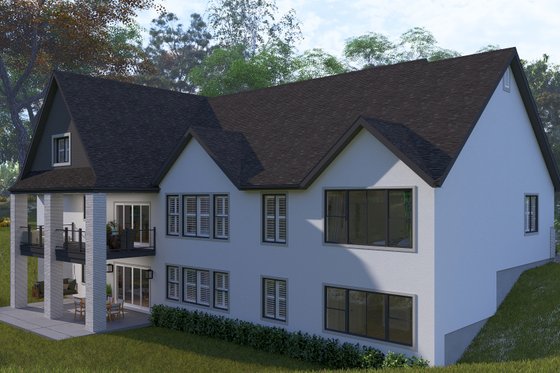 Exterior - Rear Elevation 1 for European House Plan #1060-293 - 5 bed, 3.5 bath