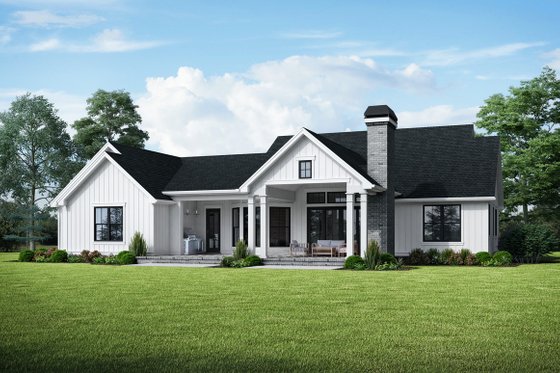 Exterior - Rear Elevation for Farmhouse House Plan #48-984 - 3 bed, 2.5 bath