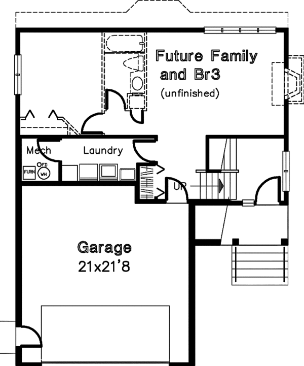 House Blueprint - Country Floor Plan - Lower Floor Plan #320-630