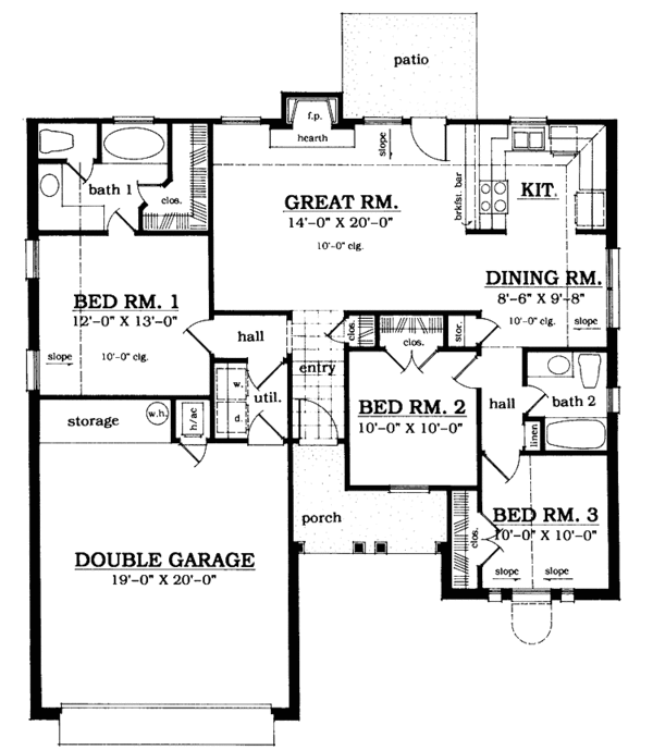 Dream House Plan - Ranch Floor Plan - Main Floor Plan #42-567