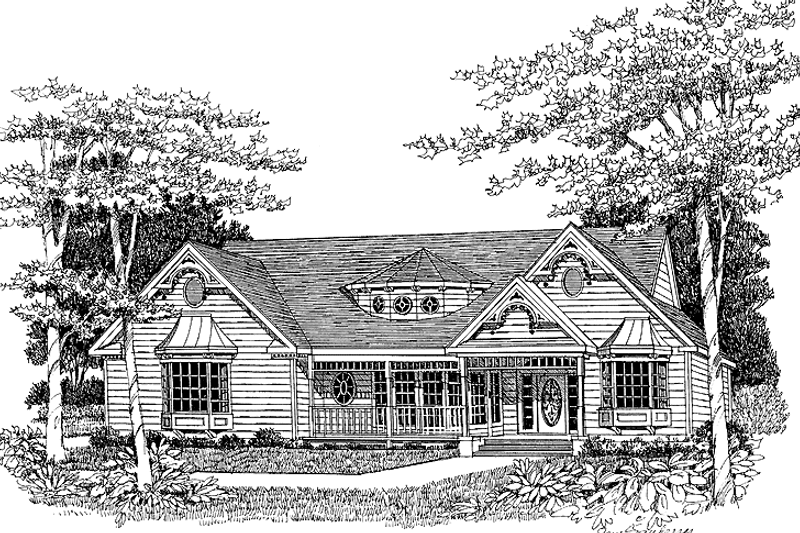 Architectural House Design - Victorian Exterior - Front Elevation Plan #314-196