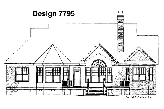 Exterior - Rear Elevation for Craftsman House Plan #929-440 - 3 bed, 2.5 bath