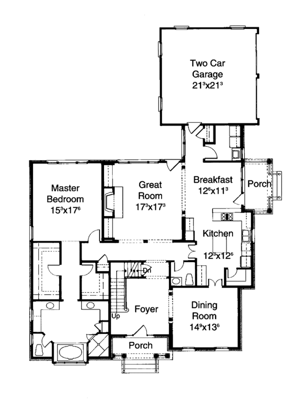 Home Plan - Colonial Floor Plan - Main Floor Plan #429-161