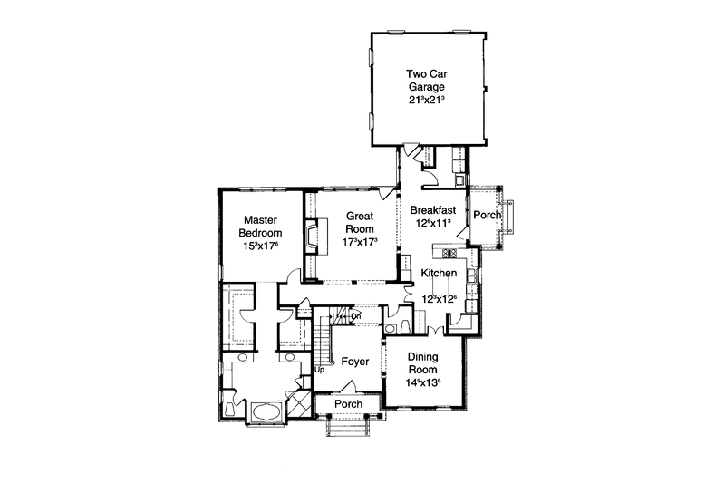 Dream House Plan - Floor Plan - Main Floor for Colonial House Plan #429-161 - 3 bed, 2.5 bath